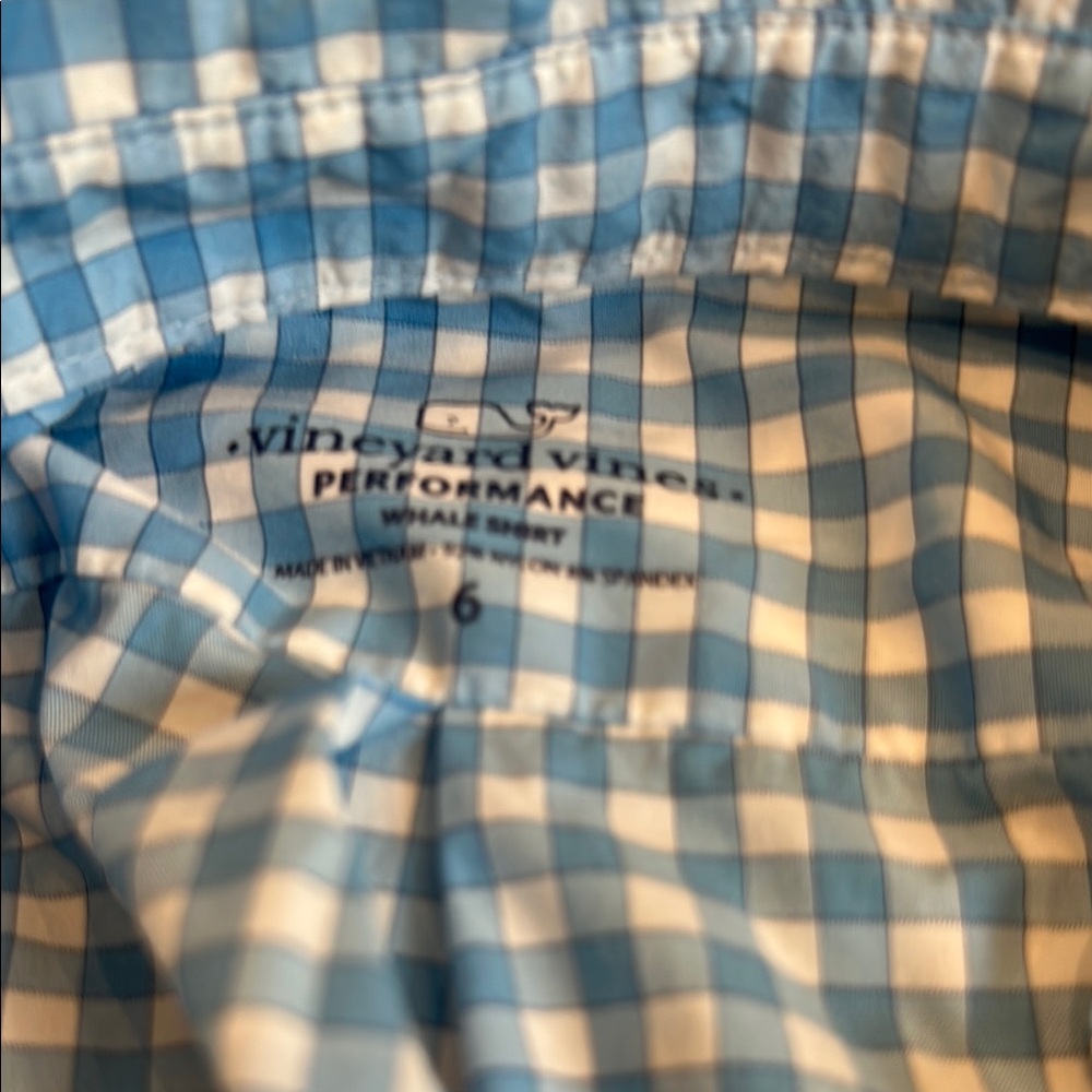 Vineyard Vines Light Blue and White Gingham Shirt - Picture 2 of 2